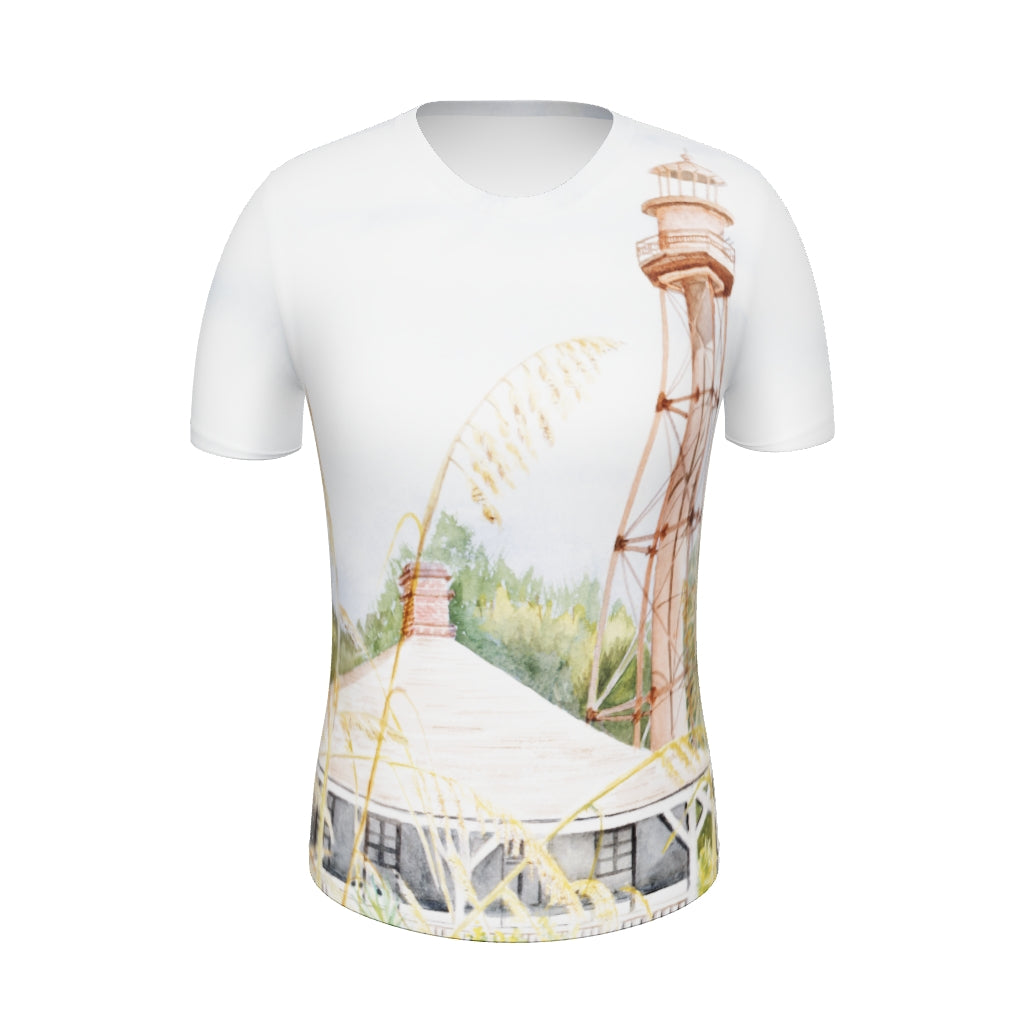 Sanibel Lighthouse Sea Oats Watercolor Women's Shirt