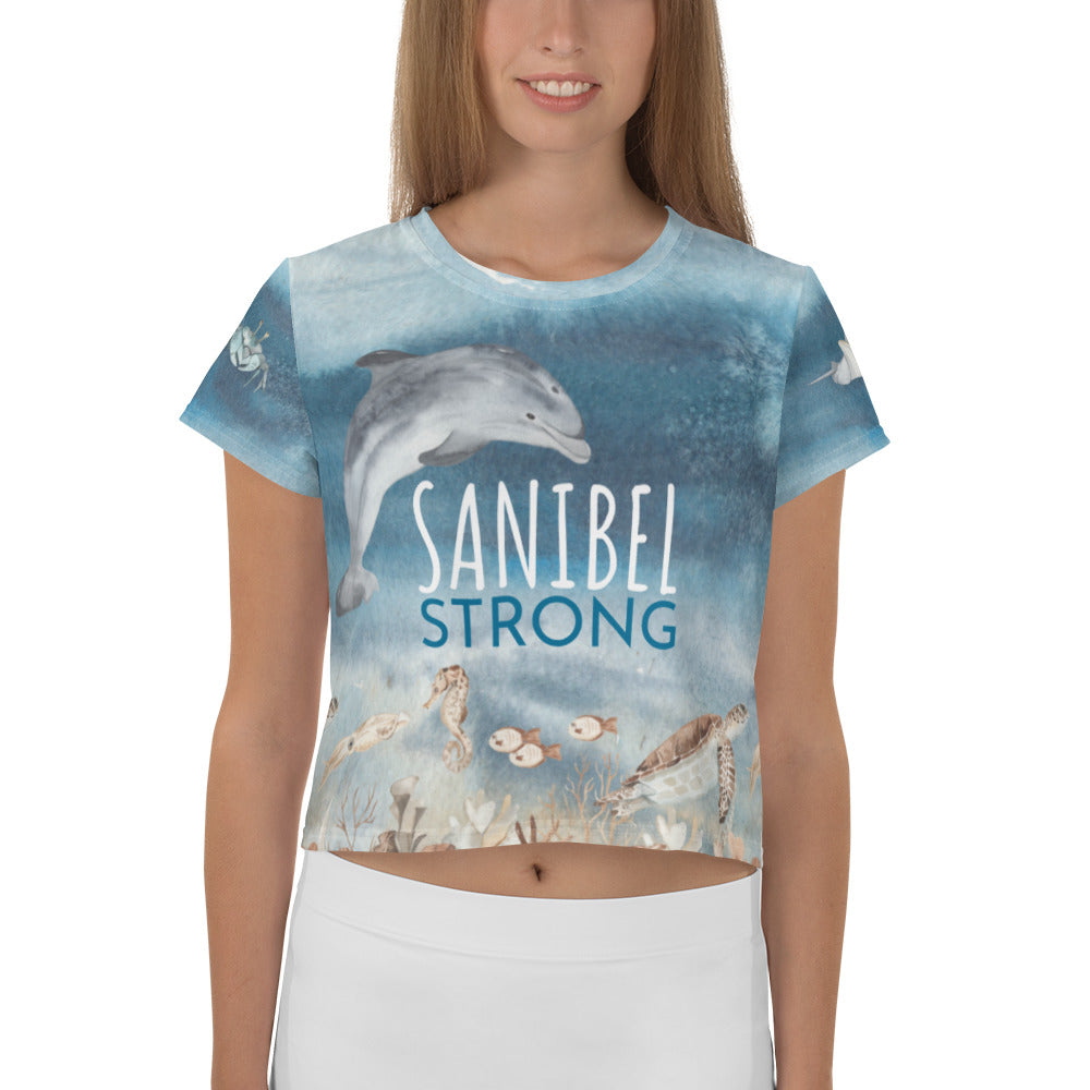 Sanibel Strong Crop Top - Dolphin Sea Life