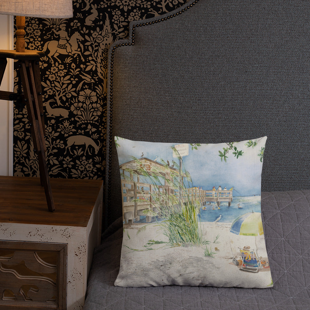 Sanibel Fishing Pier Premium Pillow