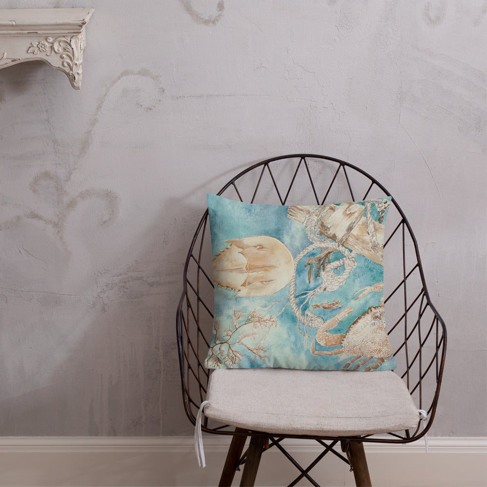 Sanibel Shallow Waters Watercolor Premium Pillow