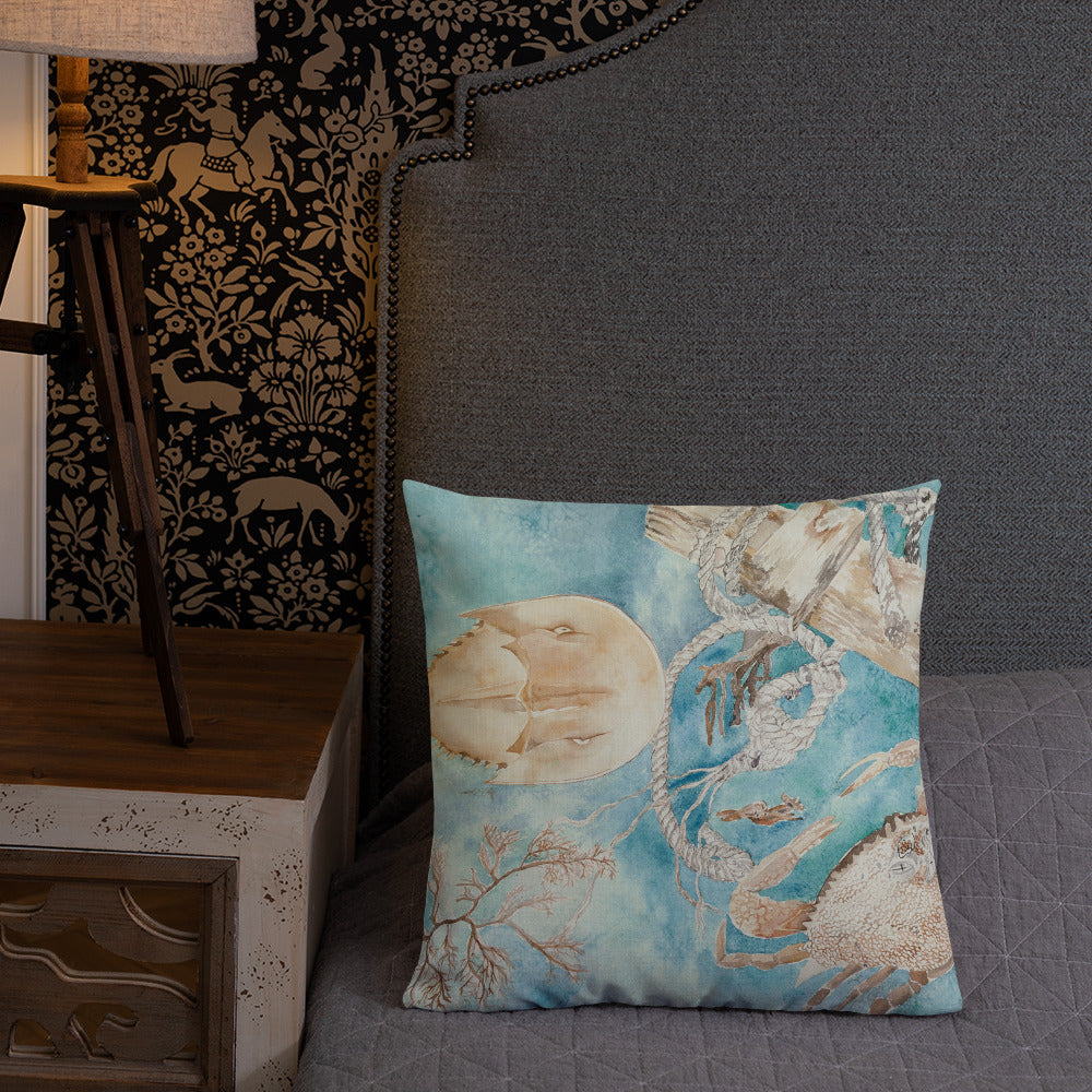 Sanibel Shallow Waters Watercolor Premium Pillow