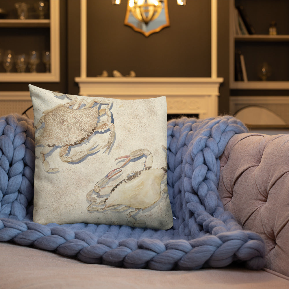 Sanibel Crabs Watercolor Premium Pillow