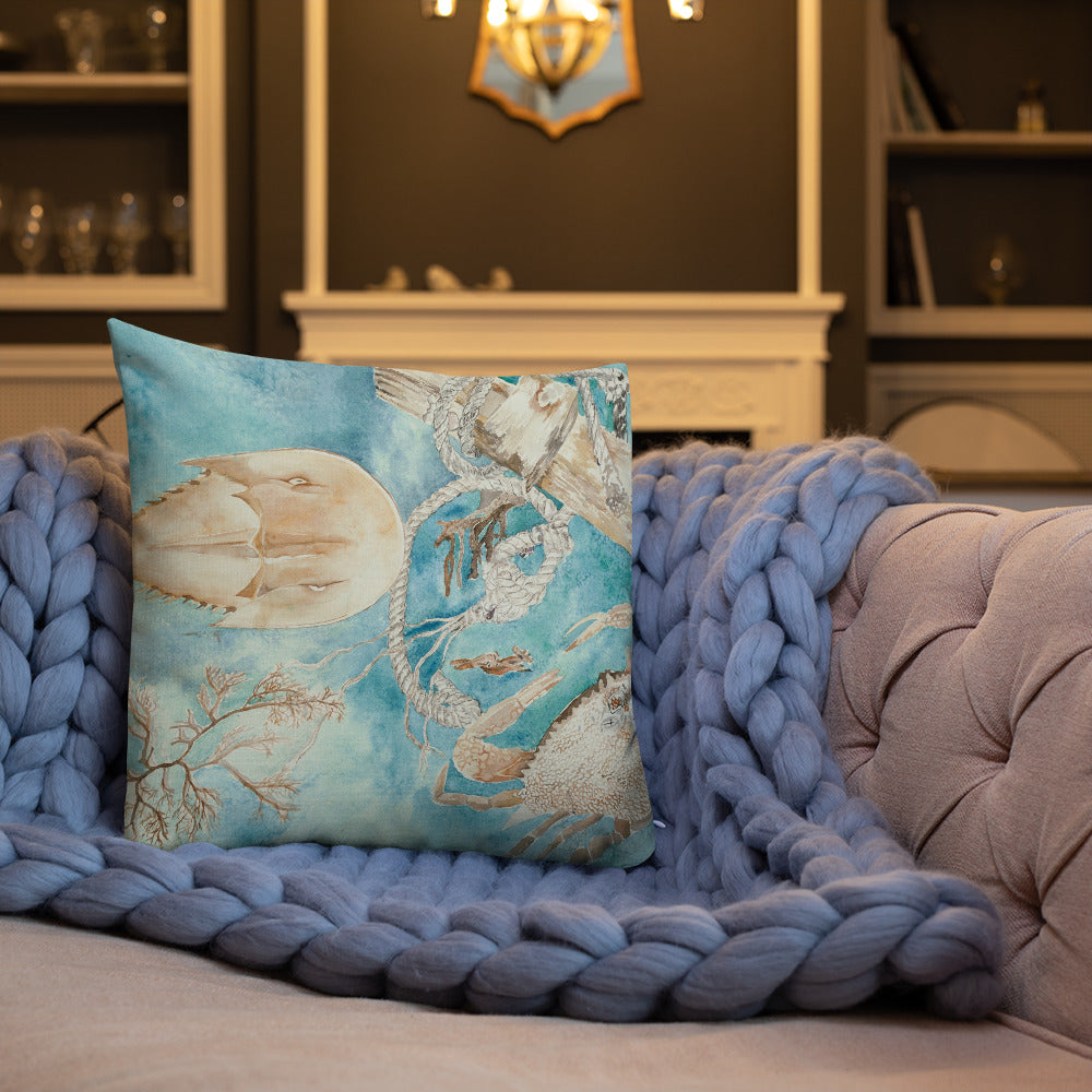 Sanibel Shallow Waters Watercolor Premium Pillow