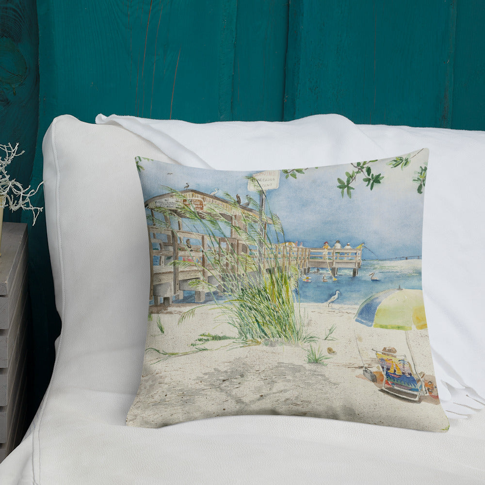 Sanibel Fishing Pier Premium Pillow
