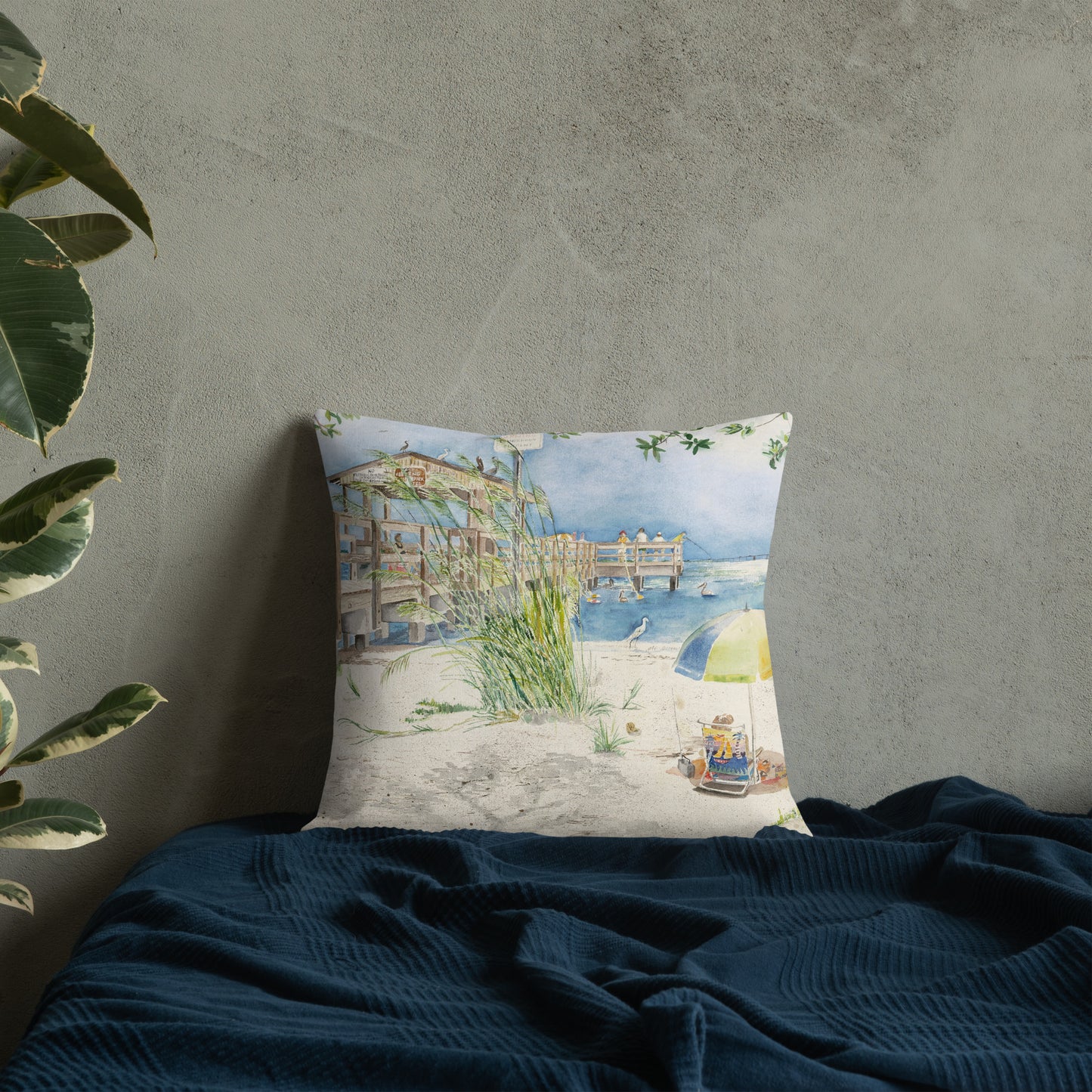 Sanibel Fishing Pier Premium Pillow