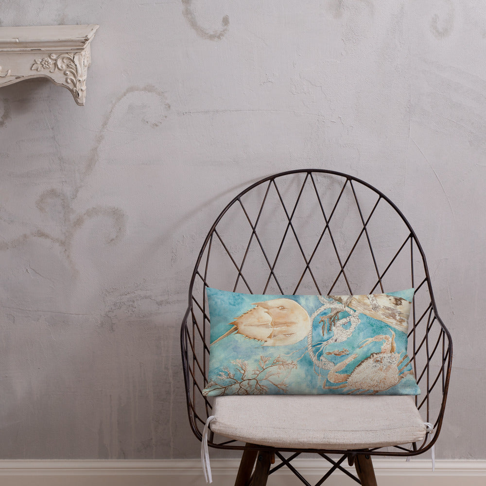 Sanibel Shallow Waters Watercolor Premium Pillow