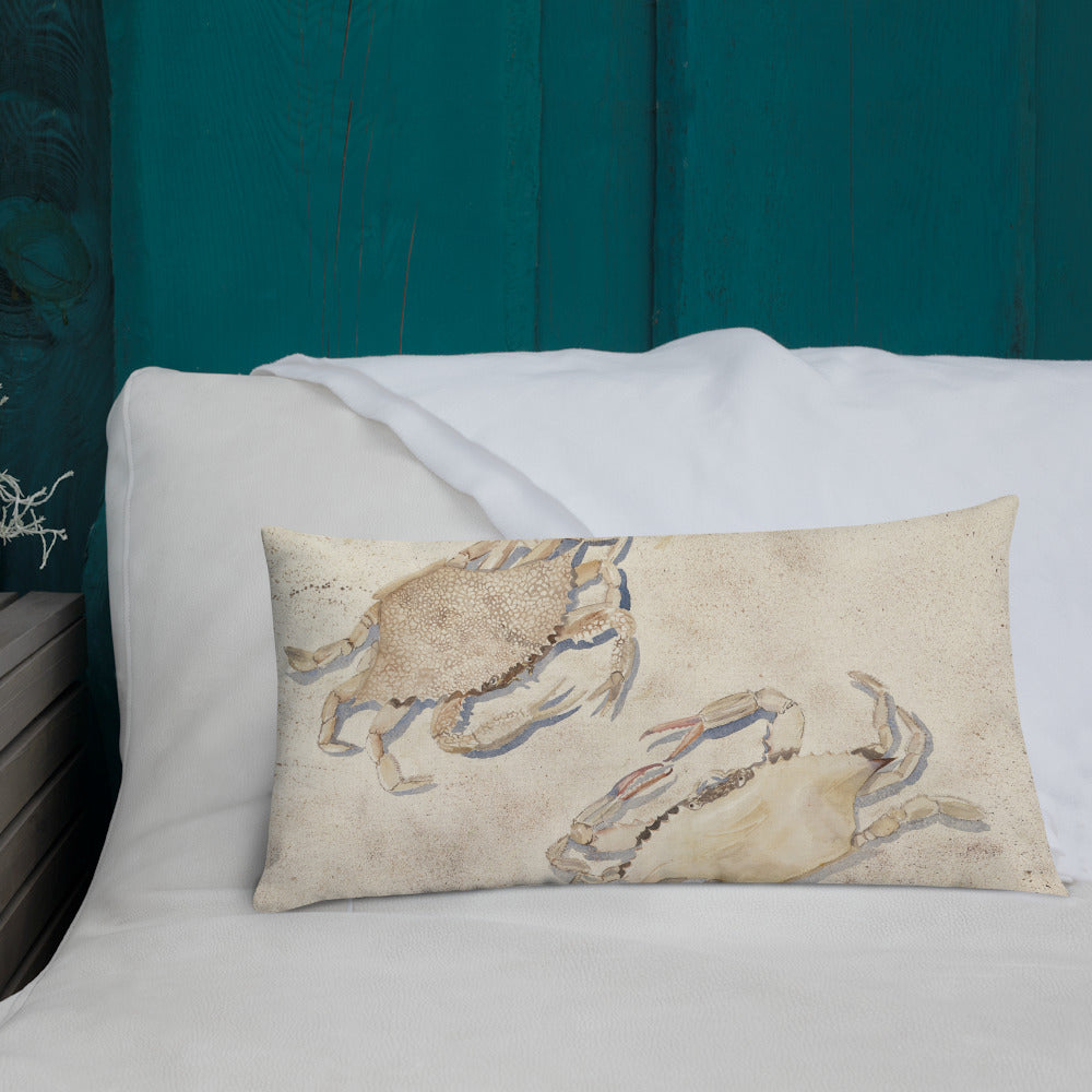 Sanibel Crabs Watercolor Premium Pillow