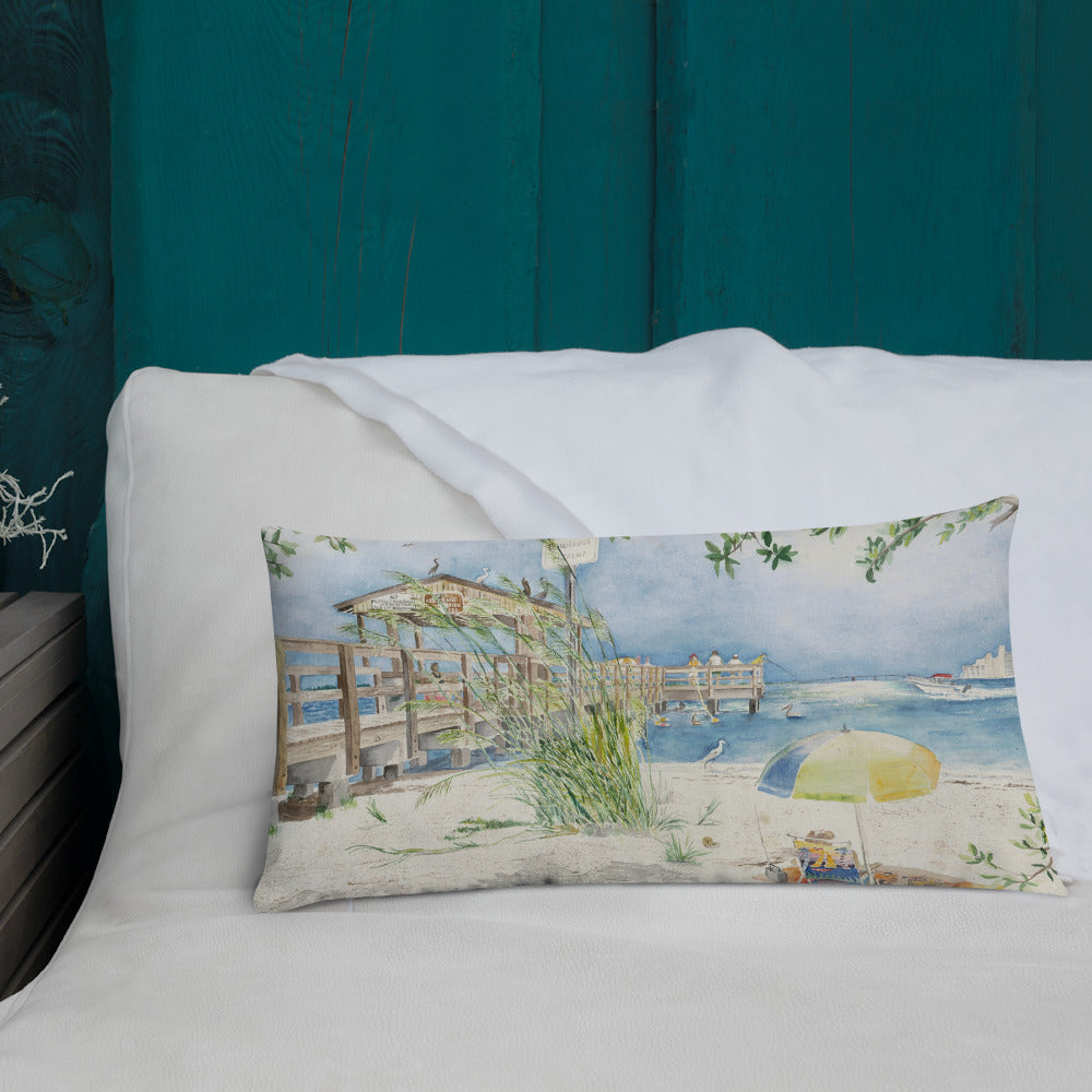 Sanibel Fishing Pier Premium Pillow