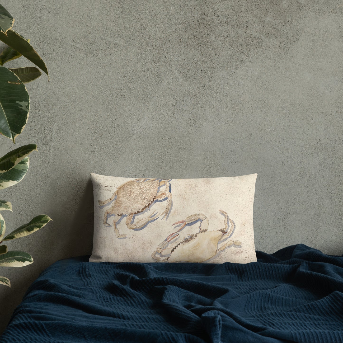 Sanibel Crabs Watercolor Premium Pillow
