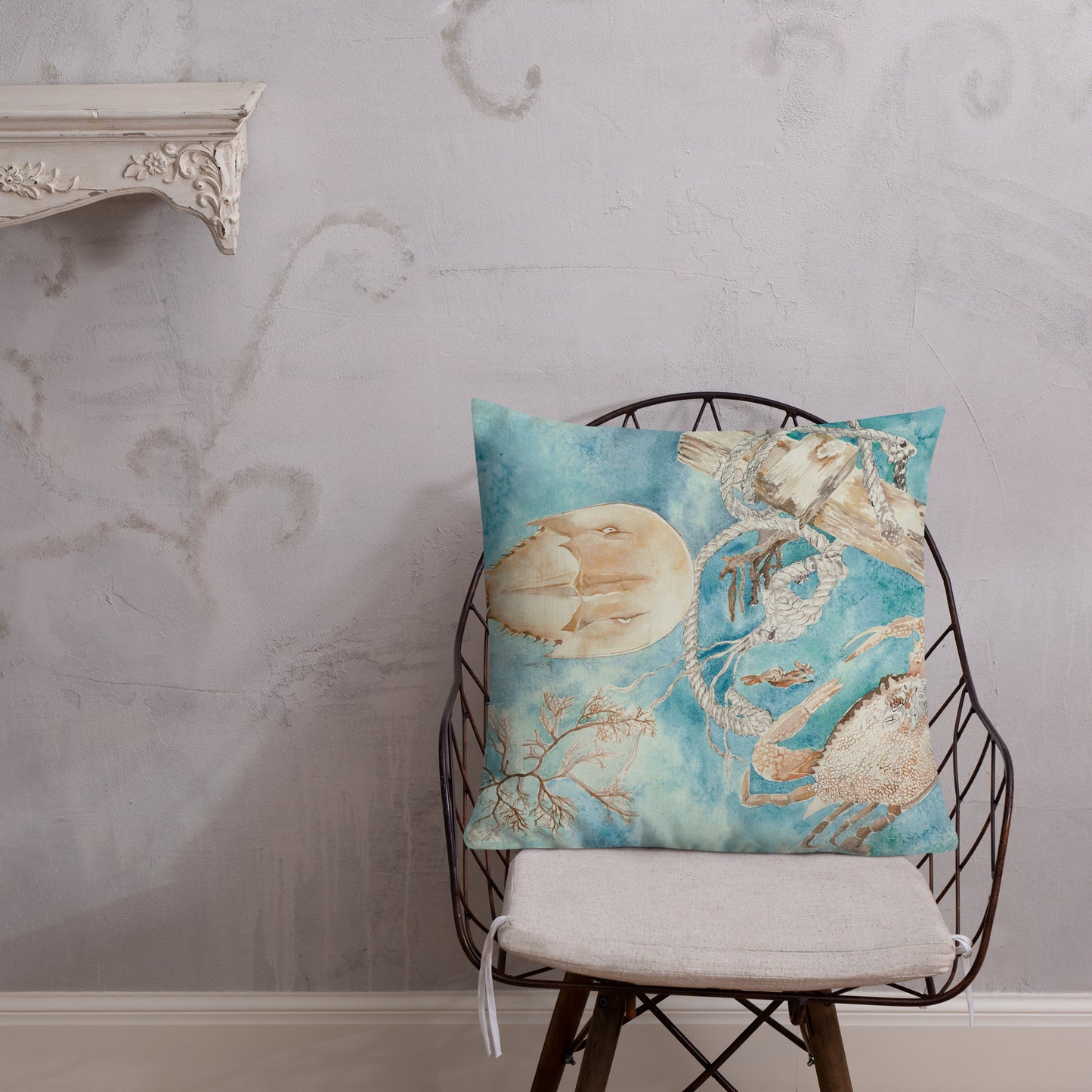 Sanibel Shallow Waters Watercolor Premium Pillow