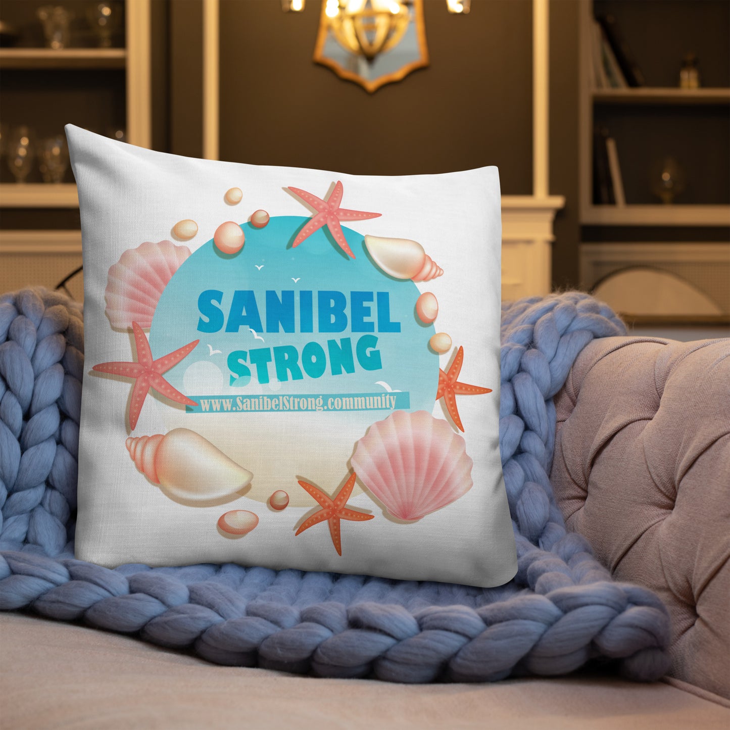 Sanibel Strong Starfish & Seasheslls - Pillow