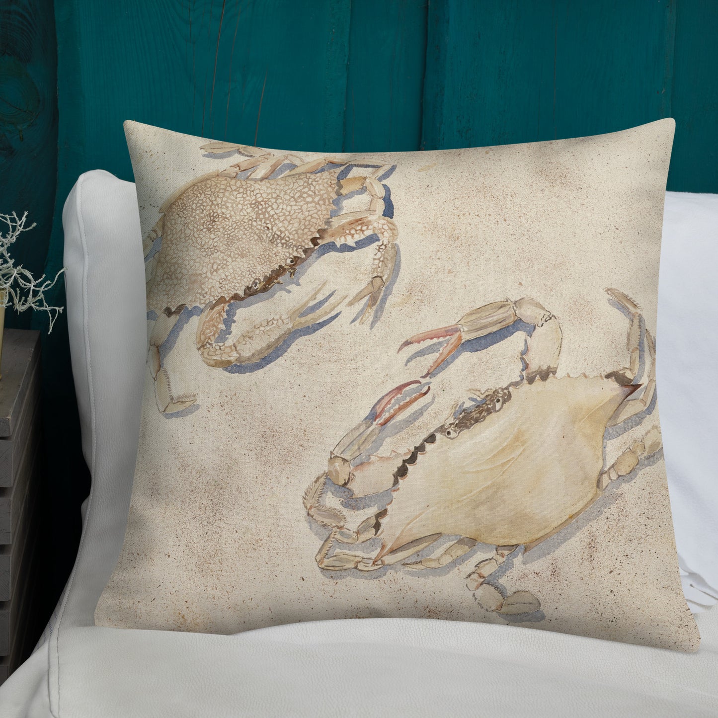 Sanibel Crabs Watercolor Premium Pillow