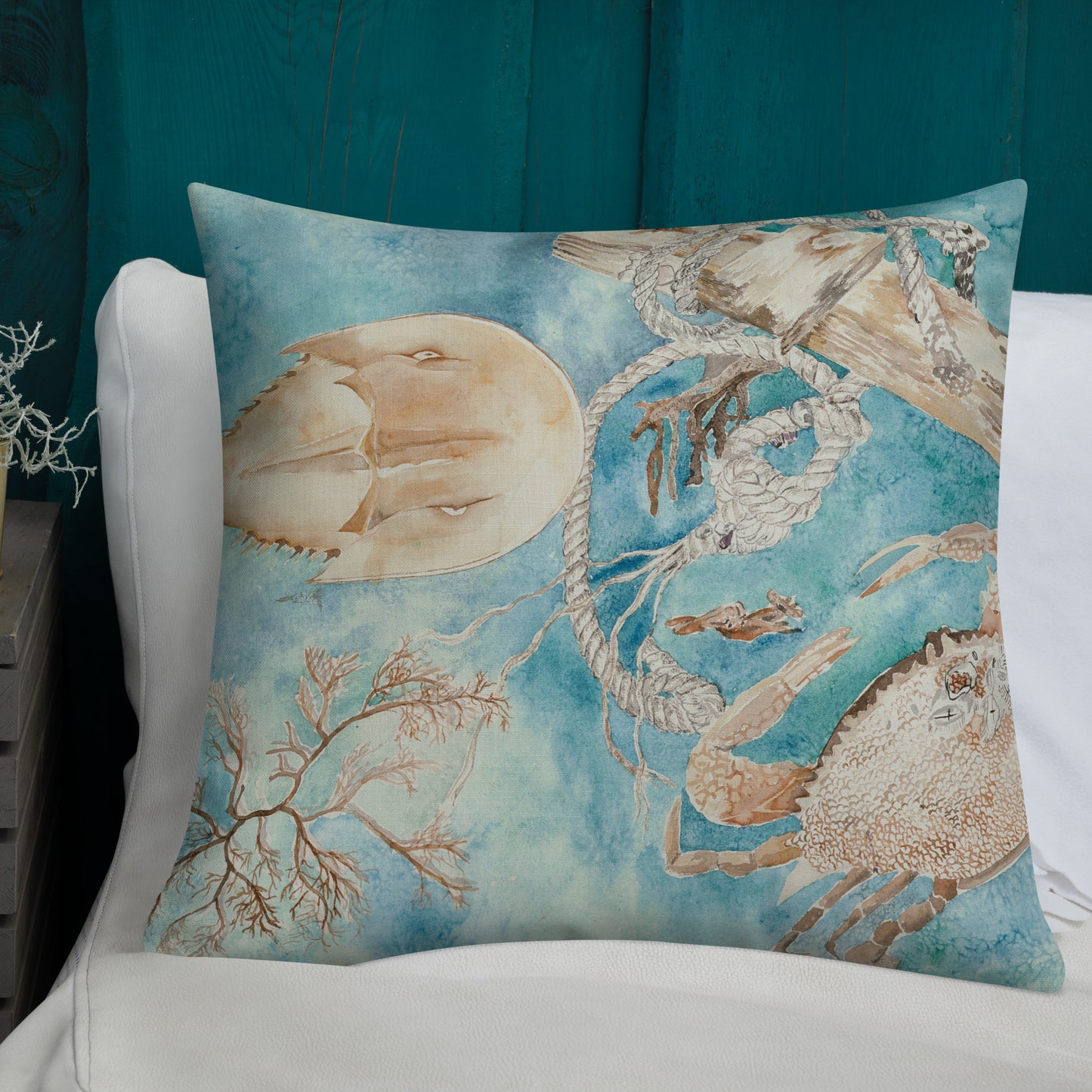 Sanibel Shallow Waters Watercolor Premium Pillow
