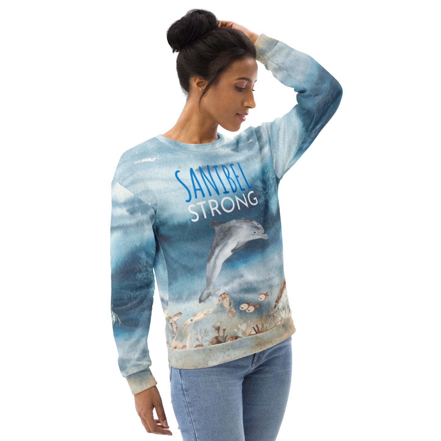 Sanibel Strong Sweatshirt - Unisex Sizes - Dolphin Sea Life