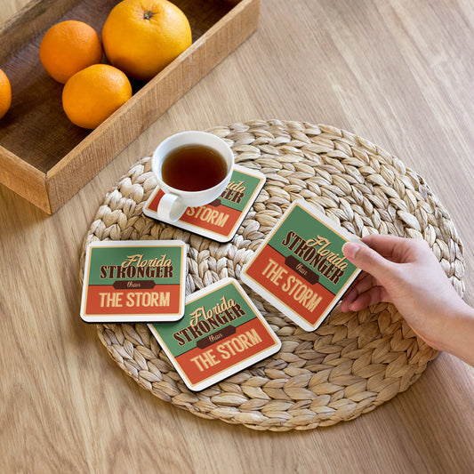 Florida Stronger Than The Storm Cork-Back Coaster