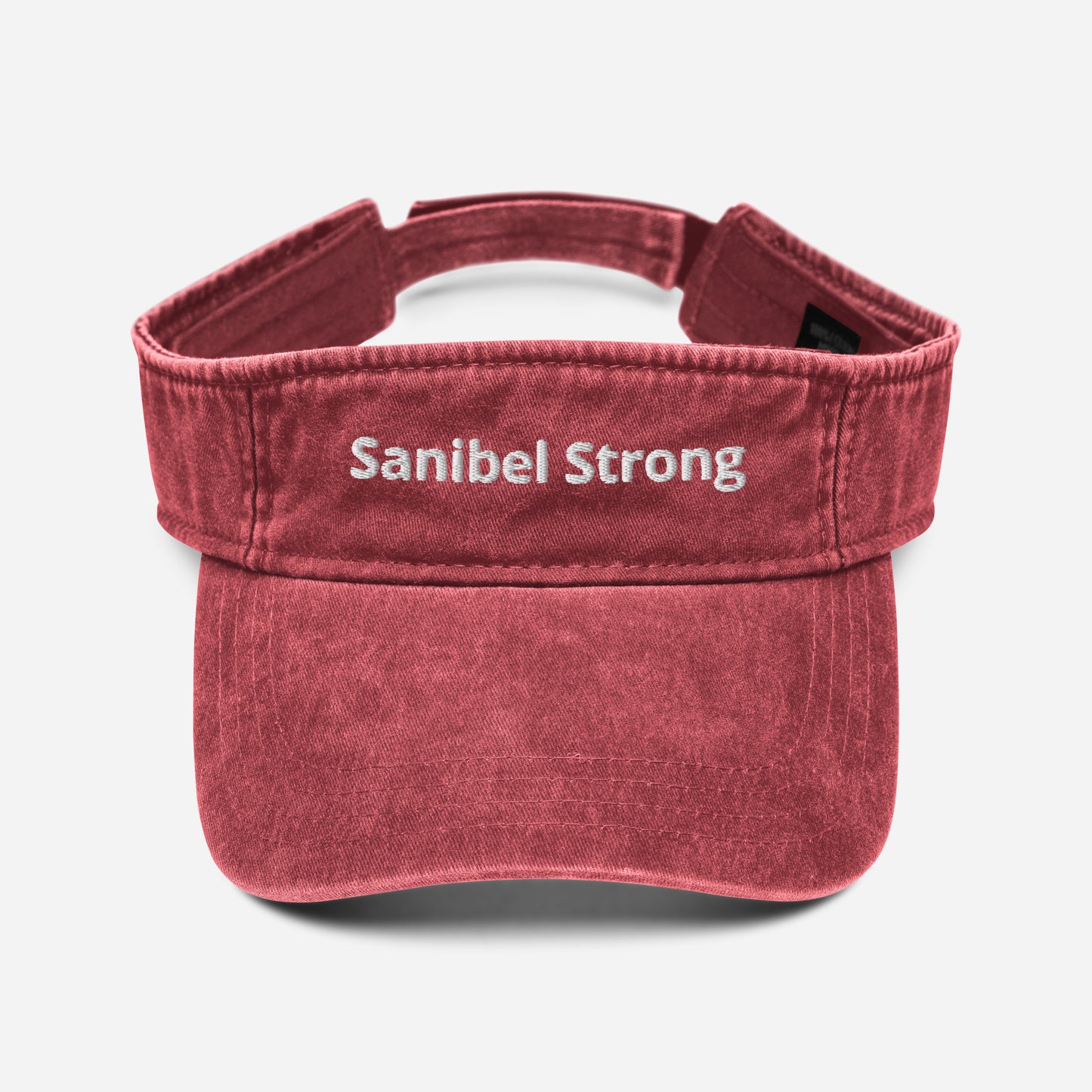 Sanibel Strong - Denim Visor - White Embroidery