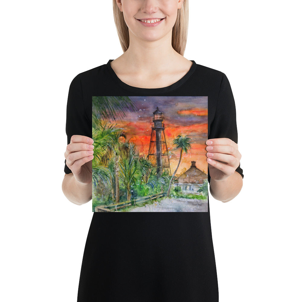 Sanibel Lighthouse Scott Kish Watercolor Poster