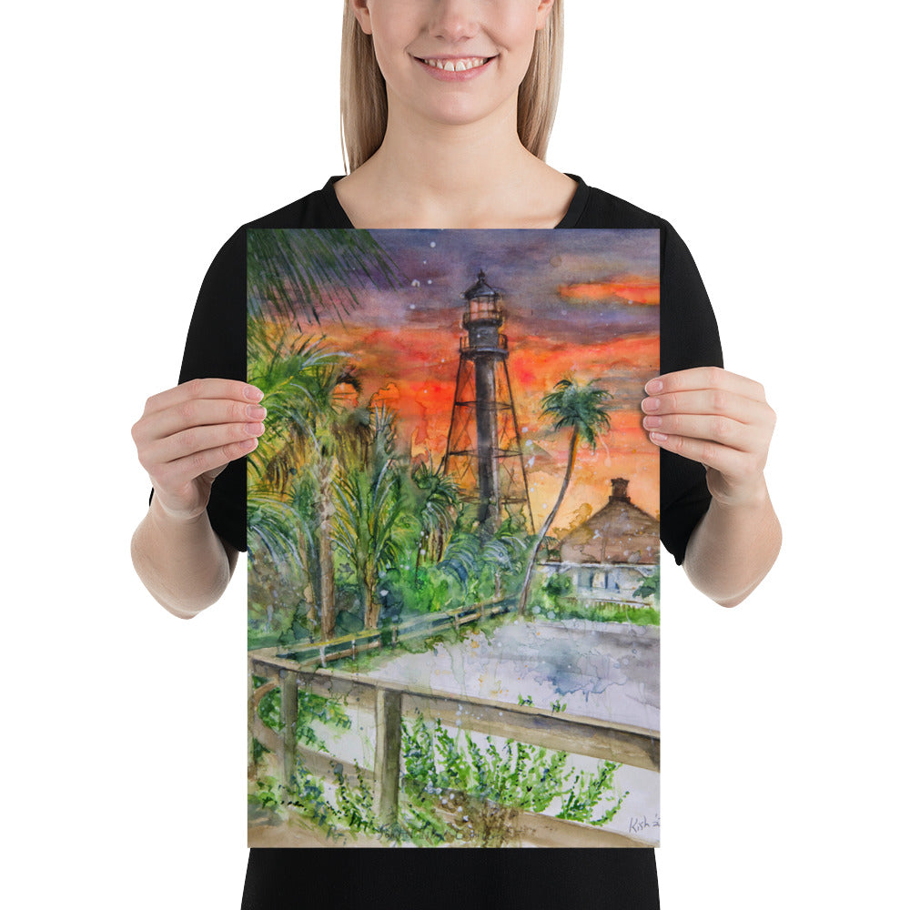 Sanibel Lighthouse Scott Kish Watercolor Poster