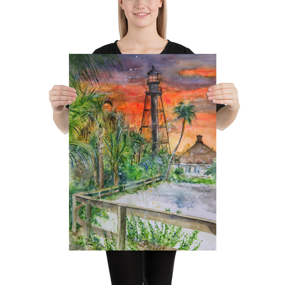 Sanibel Lighthouse Scott Kish Watercolor Poster