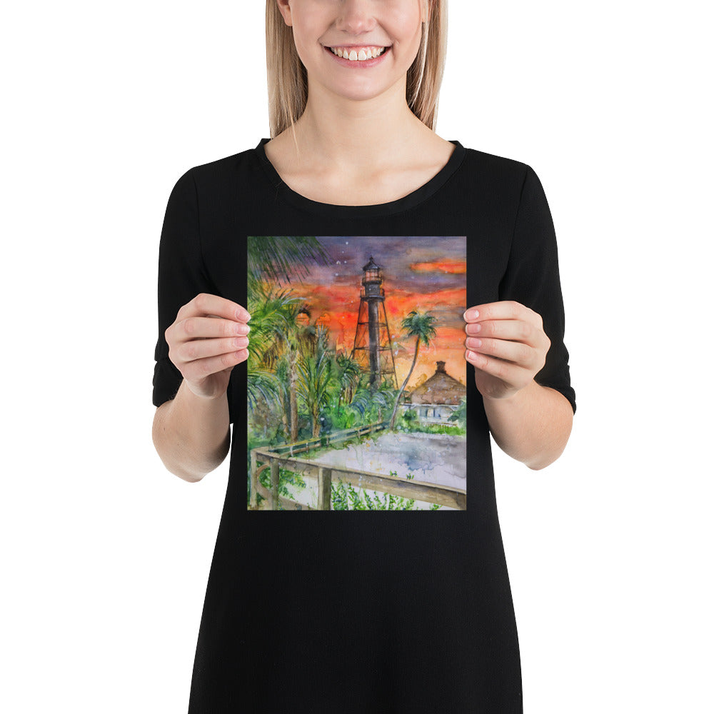 Sanibel Lighthouse Scott Kish Watercolor Poster