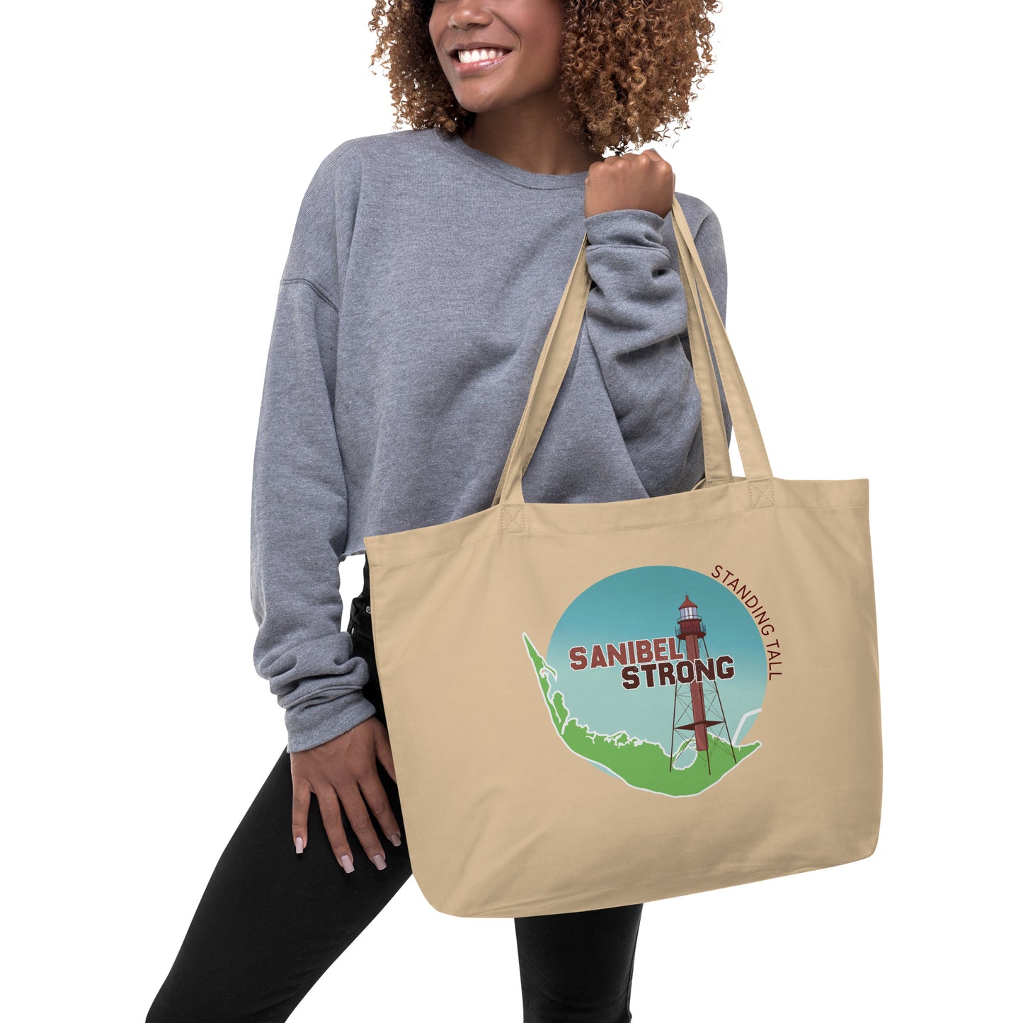 Sanibel Strong Standing Tall Large Tote Bag (double sided)