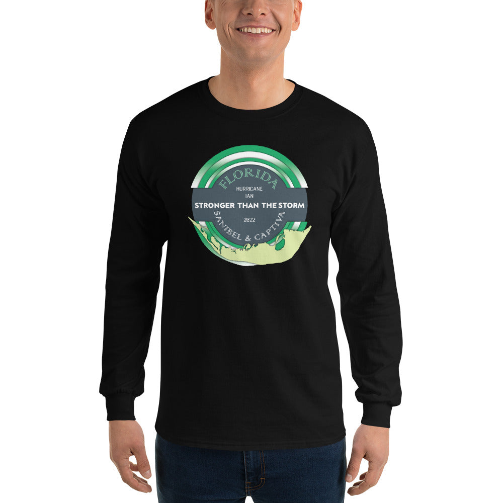 Sanibel Captiva Stronger Than The Storm Men’s Long Sleeve Shirt - True Green Design