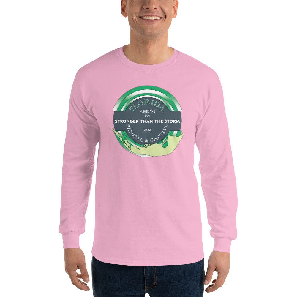 Sanibel Captiva Stronger Than The Storm Men’s Long Sleeve Shirt - True Green Design