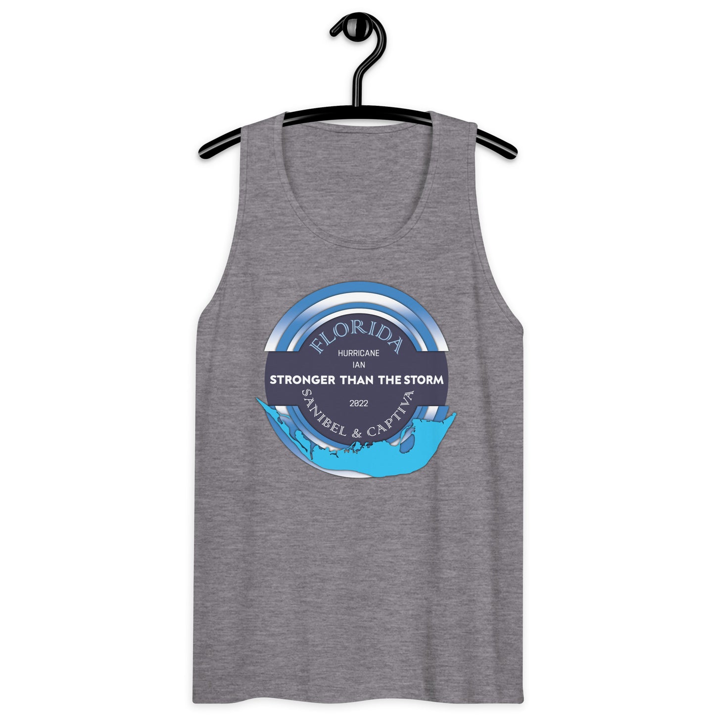 Sanibel Captiva Stronger Than The Storm Men’s Tank Top - Blue Design