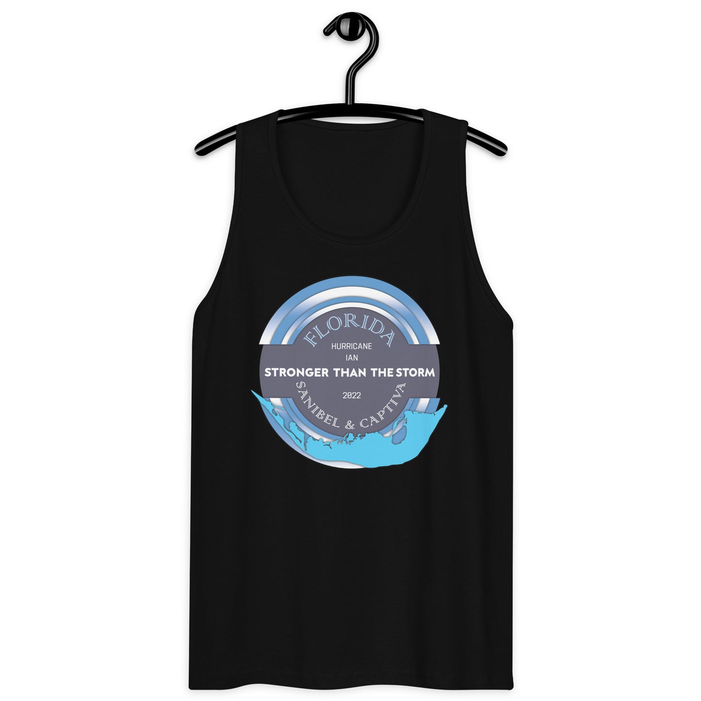 Sanibel Captiva Stronger Than The Storm Men’s Tank Top - Blue Design
