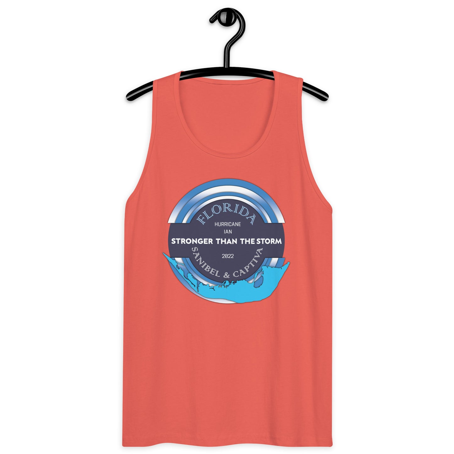Sanibel Captiva Stronger Than The Storm Men’s Tank Top - Blue Design