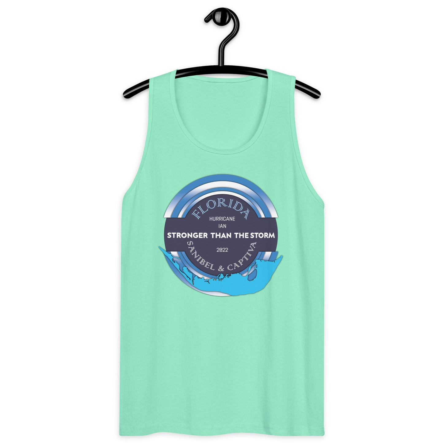 Sanibel Captiva Stronger Than The Storm Men’s Tank Top - Blue Design