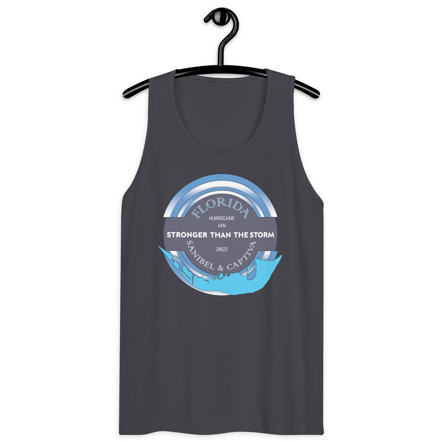 Sanibel Captiva Stronger Than The Storm Men’s Tank Top - Blue Design