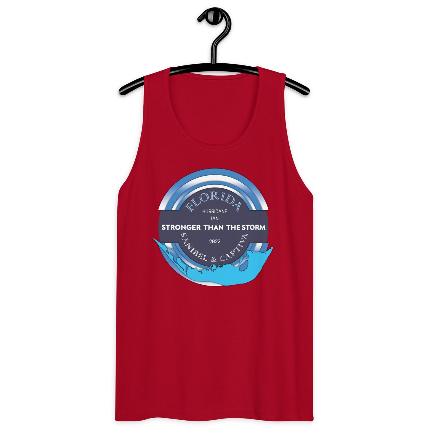 Sanibel Captiva Stronger Than The Storm Men’s Tank Top - Blue Design