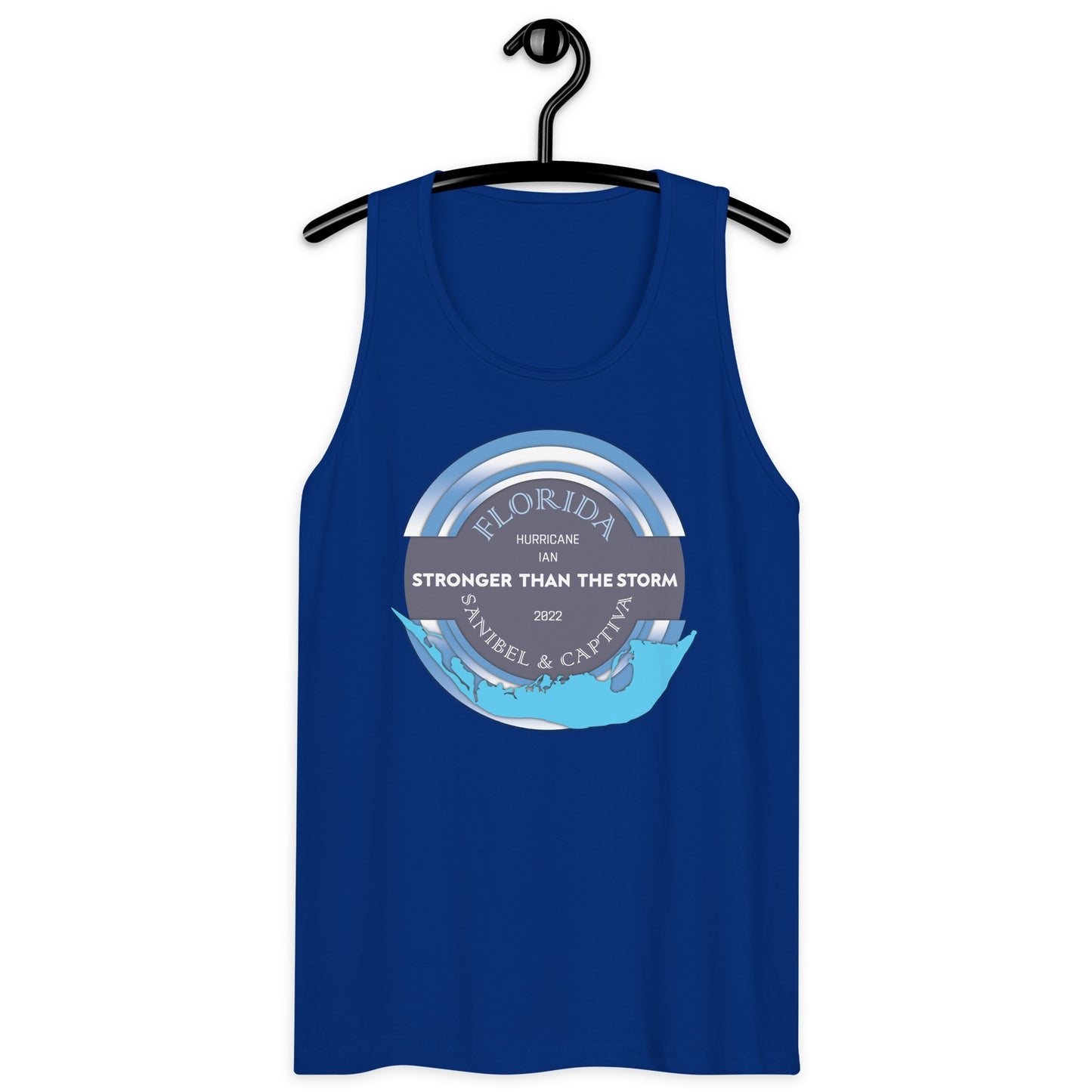 Sanibel Captiva Stronger Than The Storm Men’s Tank Top - Blue Design