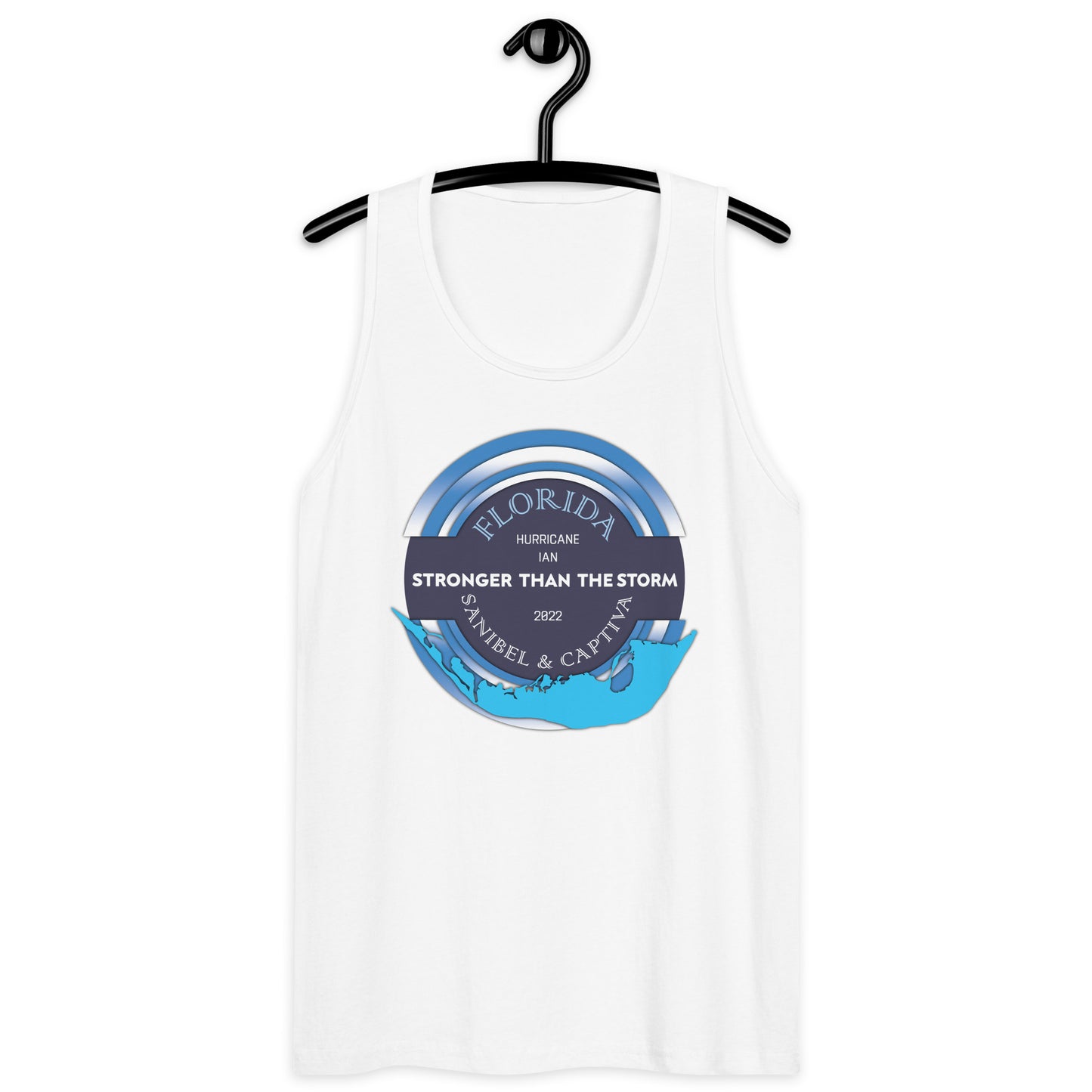 Sanibel Captiva Stronger Than The Storm Men’s Tank Top - Blue Design