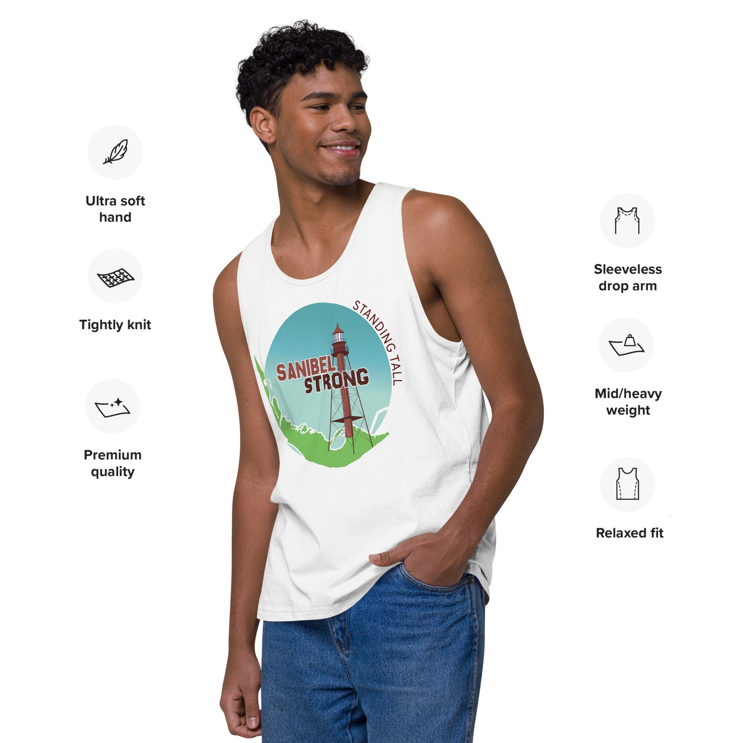 Sanibel Strong Standing Tall Men’s Tank Top