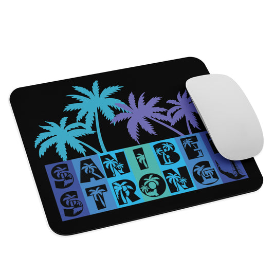 Sanibel Strong Mouse Pad - Blue Design - Palm Tree Lettering