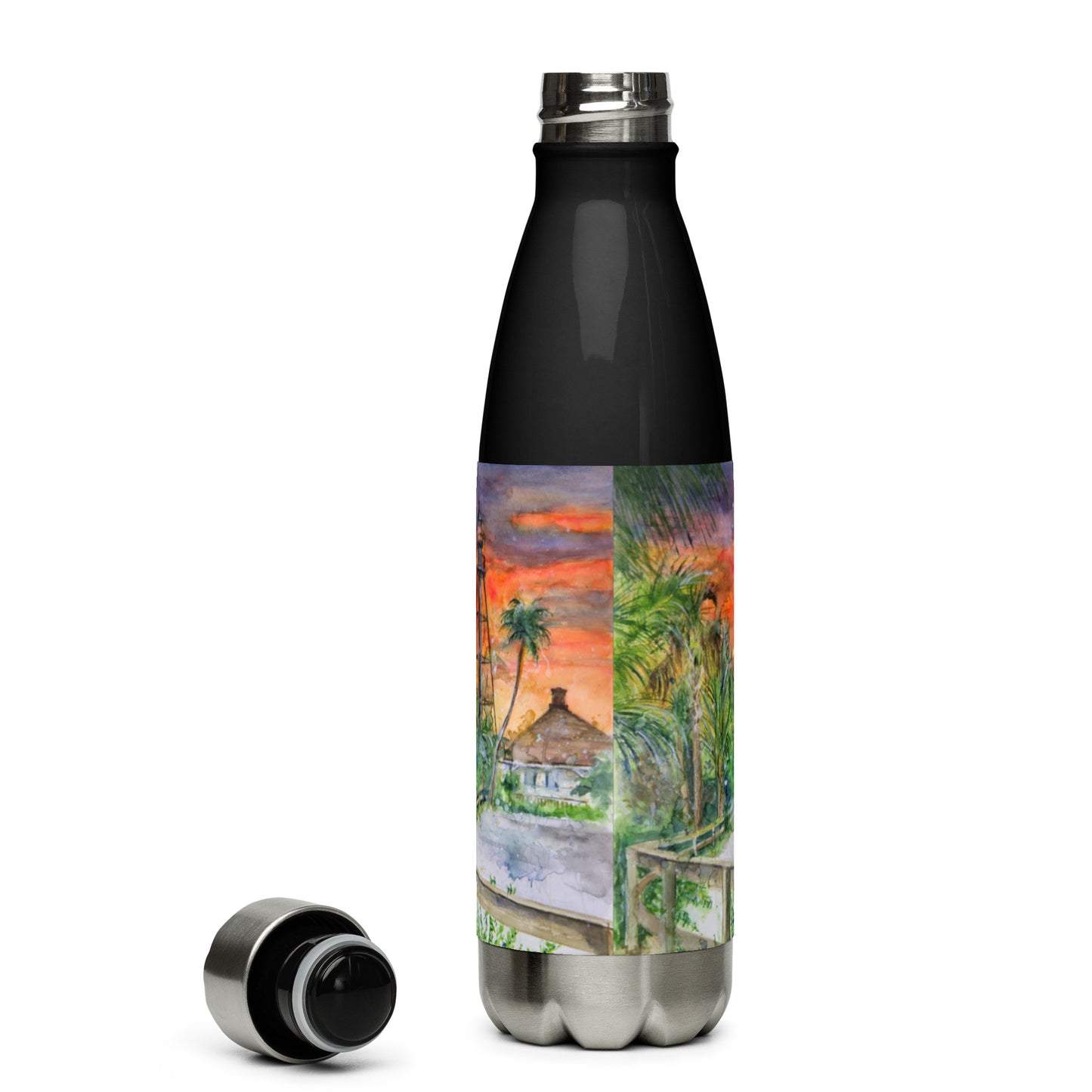 Sanibel Lighthouse Scott Kish Watercolor Stainless Steel Water Bottle