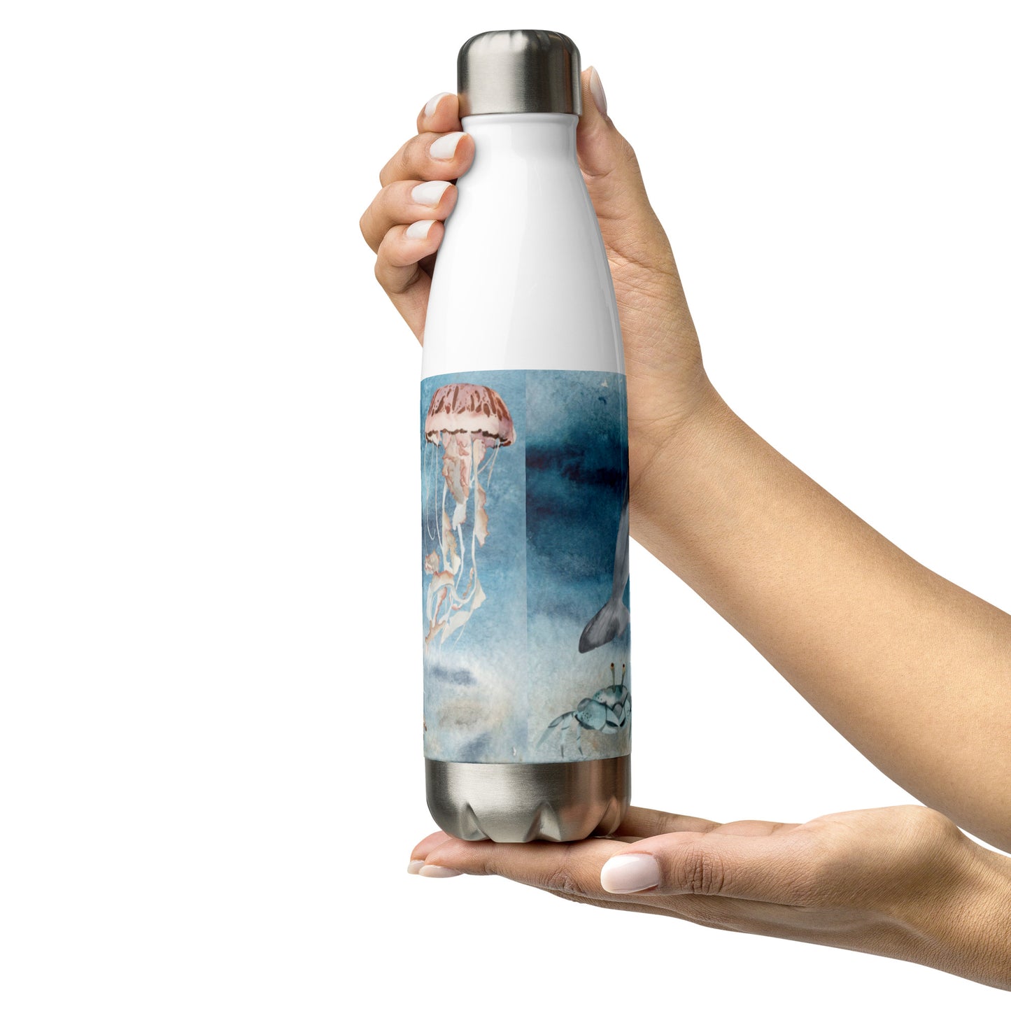 Sanibel Strong - Watercolor Sea Life - Stainless Steel Water Bottle