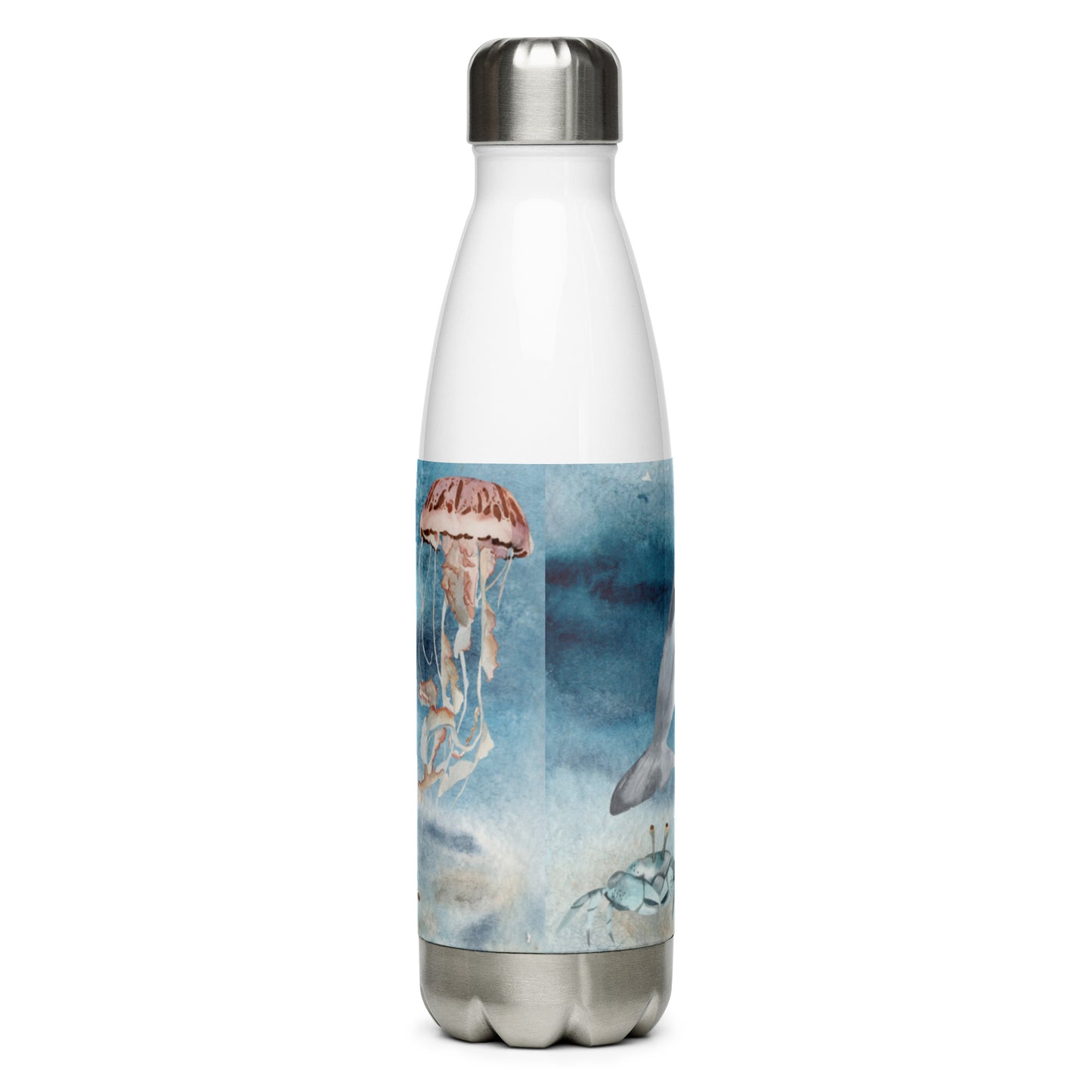 Sanibel Strong - Watercolor Sea Life - Stainless Steel Water Bottle