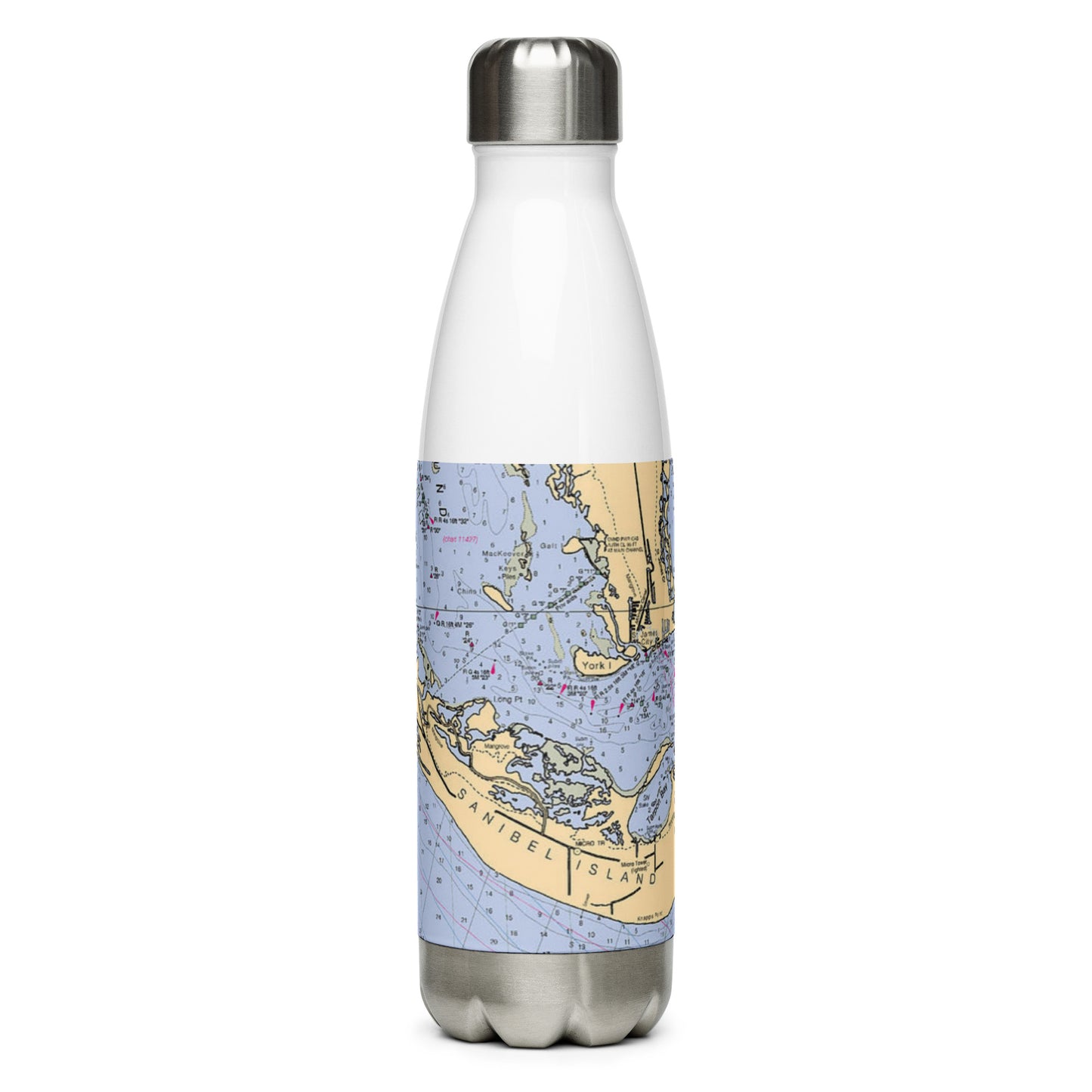 Sanibel Map Water Bottle