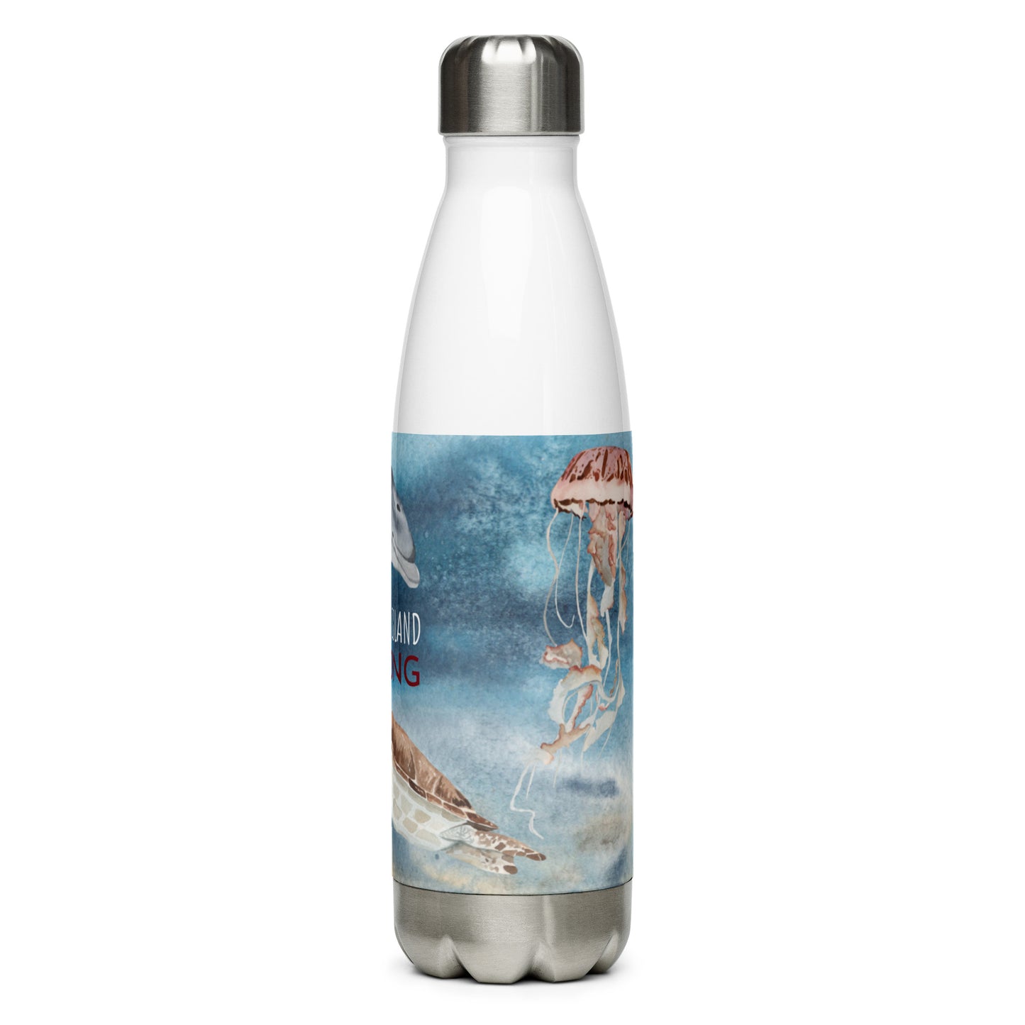 Sanibel Strong - Watercolor Sea Life - Stainless Steel Water Bottle