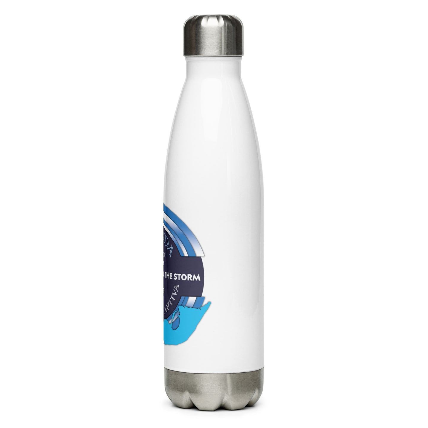 Sanibel Captiva Stronger Than The Storm Water Bottle - Blue Design