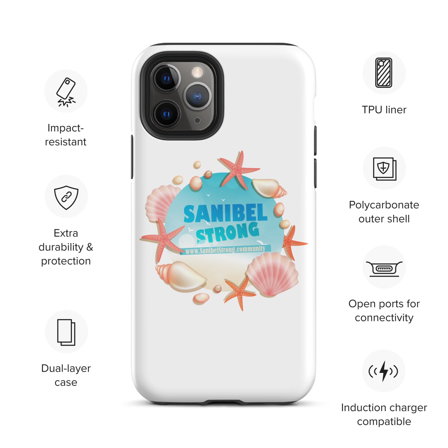 Sanibel Strong Starfish & Shells - iPhone case