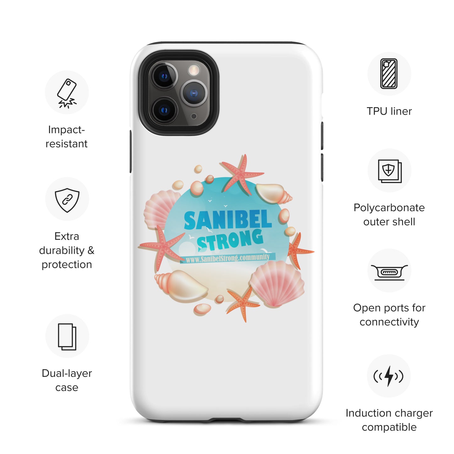Sanibel Strong Starfish & Shells - iPhone case