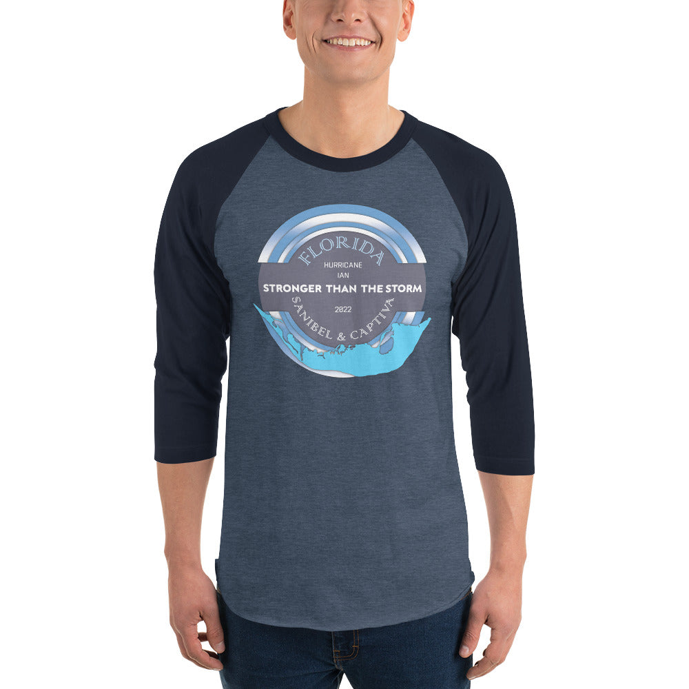 Sanibel Captiva Stronger Than The Storm 3/4 Sleeve Shirt - Blue Design