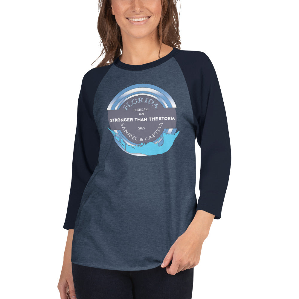 Sanibel Captiva Stronger Than The Storm 3/4 Sleeve Shirt - Blue Design