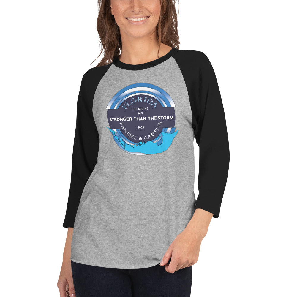 Sanibel Captiva Stronger Than The Storm 3/4 Sleeve Shirt - Blue Design