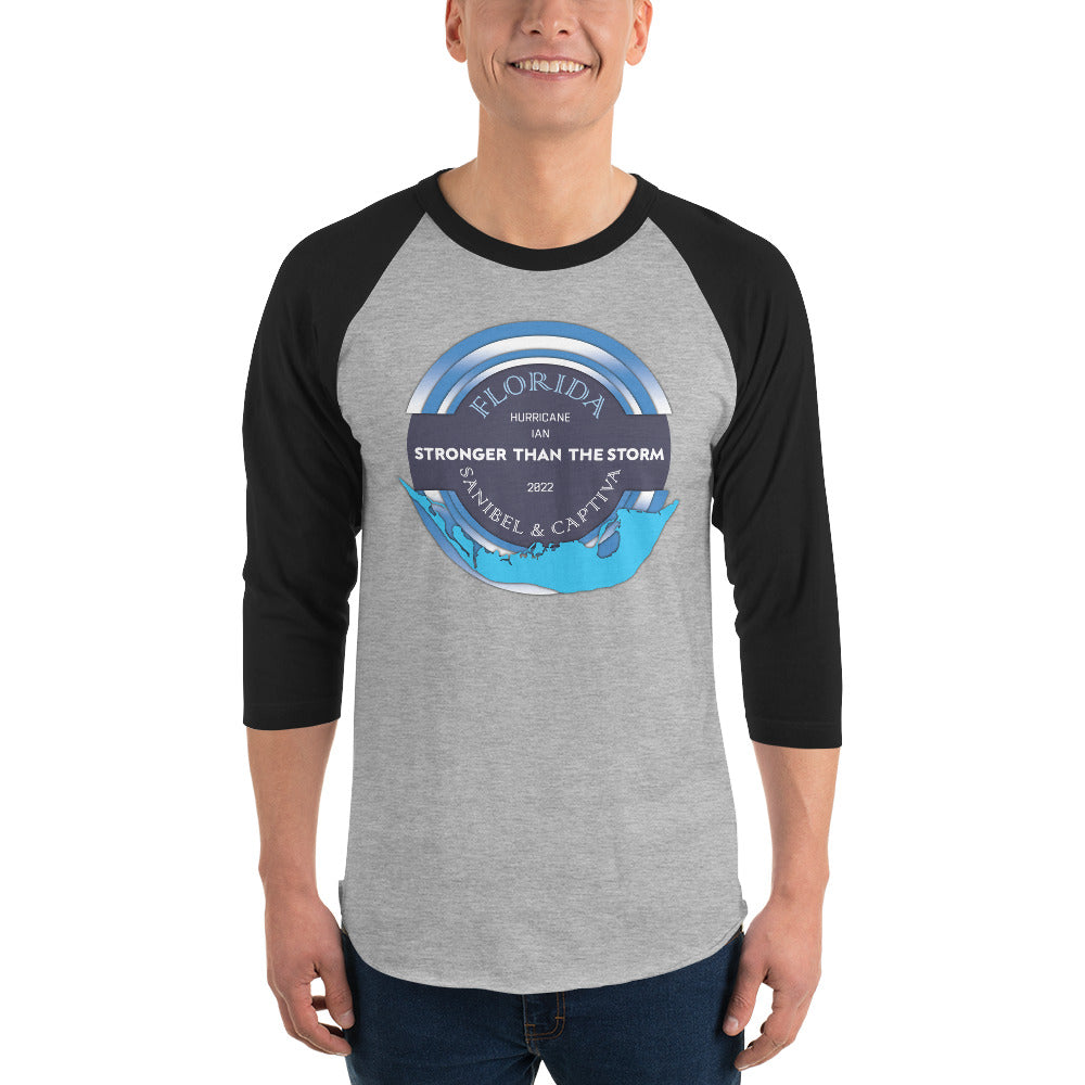 Sanibel Captiva Stronger Than The Storm 3/4 Sleeve Shirt - Blue Design