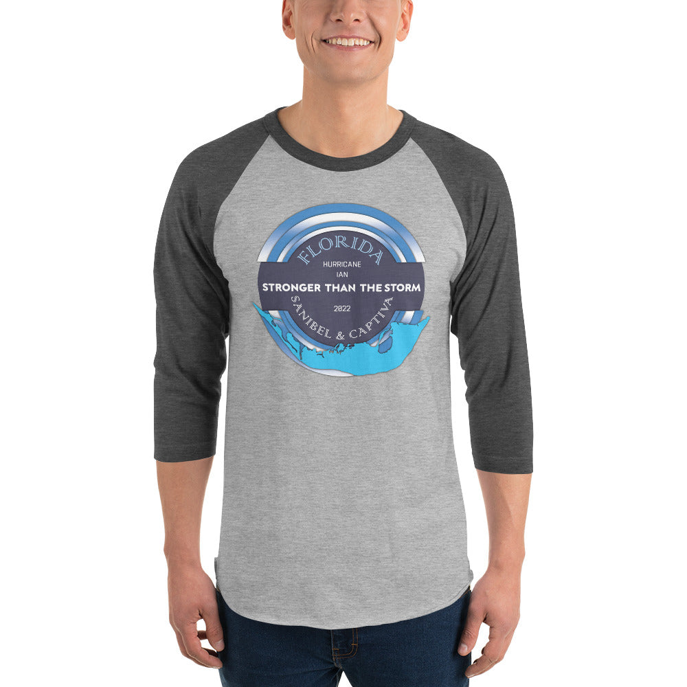 Sanibel Captiva Stronger Than The Storm 3/4 Sleeve Shirt - Blue Design